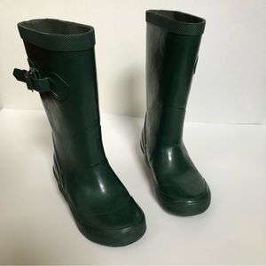 Kids Lands End Green Vintage Rain Boots Wellies